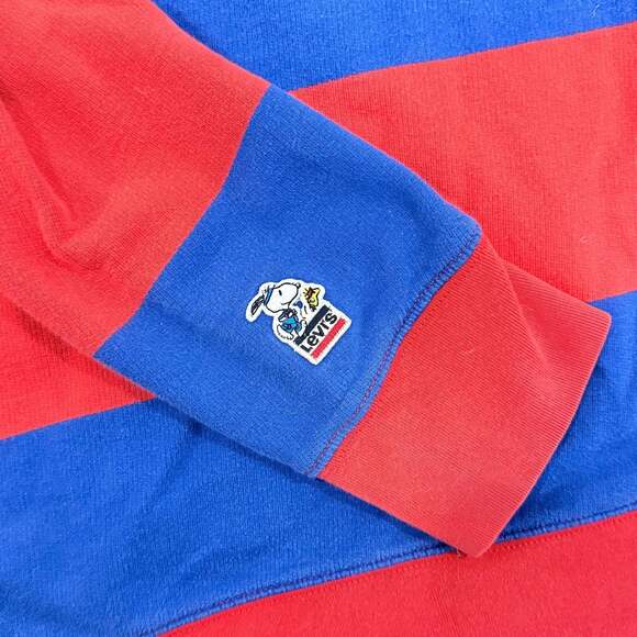 Men’s Levi's x Peanuts Snoopy Soccer Striped Crewneck Sweatshirt Sz M - Picture 5 of 7